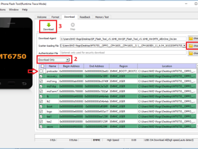 Firmware via SP Flash tool